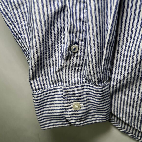 American Eagle Classic Fit Button Down Shirt Mens Size Large Blue Striped NWOT - Picture 4 of 12